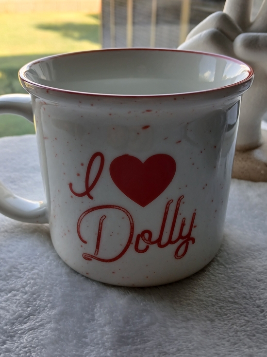 Dolly Parton Other - 🎵 I Love Dolly by Dolly Parton White Ceramic Coffee Mug with Red Accents - NWT